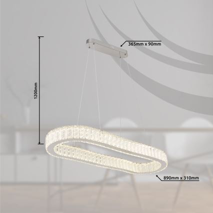 Globo - LED Prigušivi luster na sajli LED/58W/230V 2700-6000K + daljinski upravljač