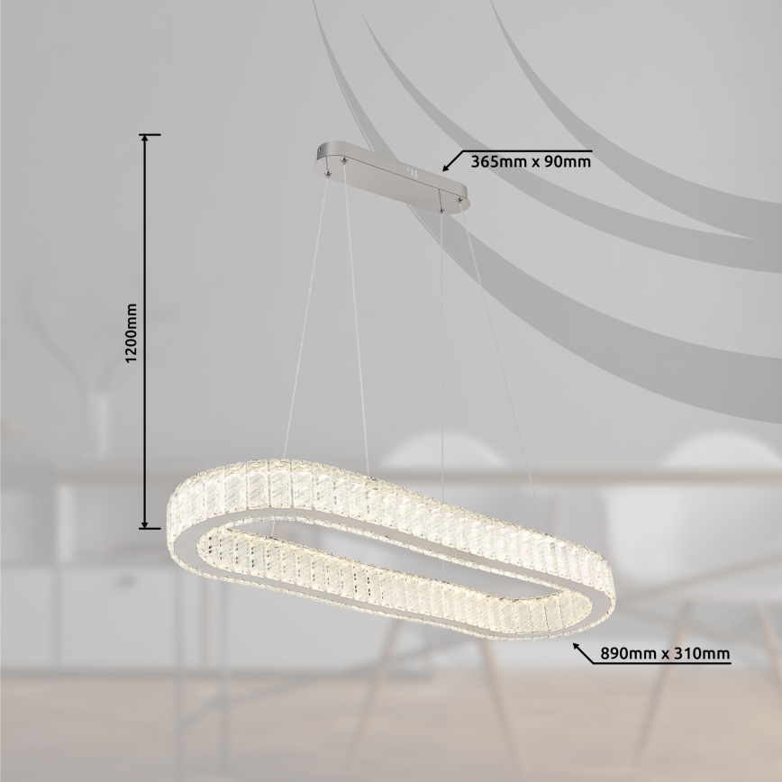 Globo - LED Prigušivi luster na sajli LED/58W/230V 2700-6000K + daljinski upravljač