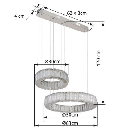 Globo - LED Prigušivi luster na sajli LED/80W/230V 2700-6000K + daljinski upravljač