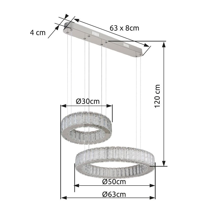 Globo - LED Prigušivi luster na sajli LED/80W/230V 2700-6000K + daljinski upravljač