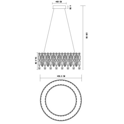 Globo - LED viseći luster na sajli LED/58W/230V 2700-6000K + daljinsko upravljanje
