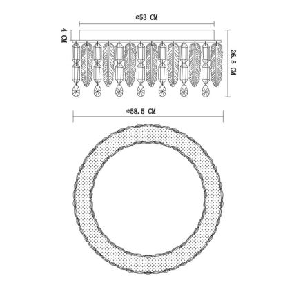 Globo - LED stropna svjetiljka LED/58W/230V 2700-6000K Ø 58,5 cm + daljinski upravljač