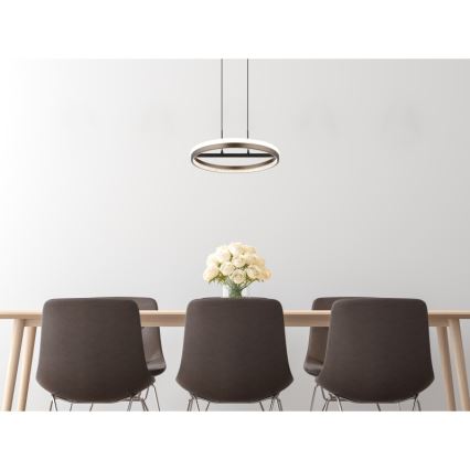 Globo - LED Luster na sajli LED/40W/230V 3000/4000/6000K pr. 39,7 cm smeđa