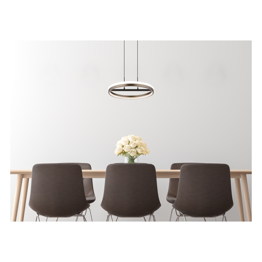 Globo - LED Luster na sajli LED/40W/230V 3000/4000/6000K pr. 39,7 cm smeđa