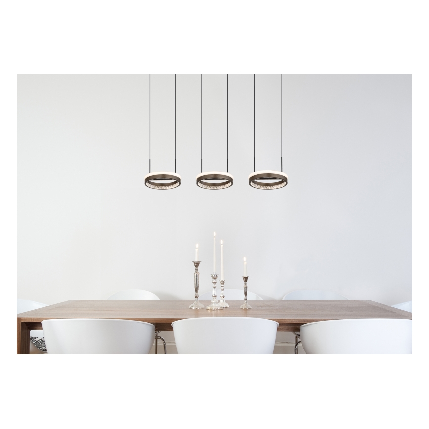Globo - LED Luster na sajli LED/40W/230V 3000/4000/6000K smeđa