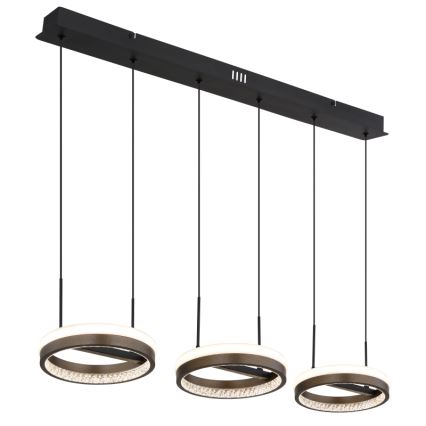 Globo - LED Luster na sajli LED/40W/230V 3000/4000/6000K smeđa