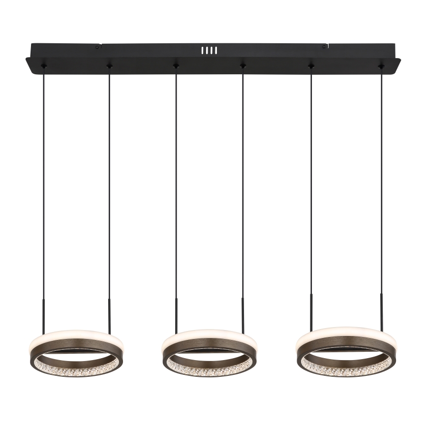Globo - LED Luster na sajli LED/40W/230V 3000/4000/6000K smeđa