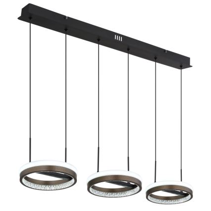 Globo - LED Luster na sajli LED/40W/230V 3000/4000/6000K smeđa