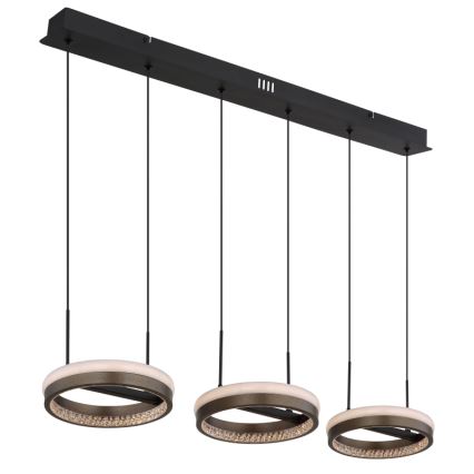 Globo - LED Luster na sajli LED/40W/230V 3000/4000/6000K smeđa