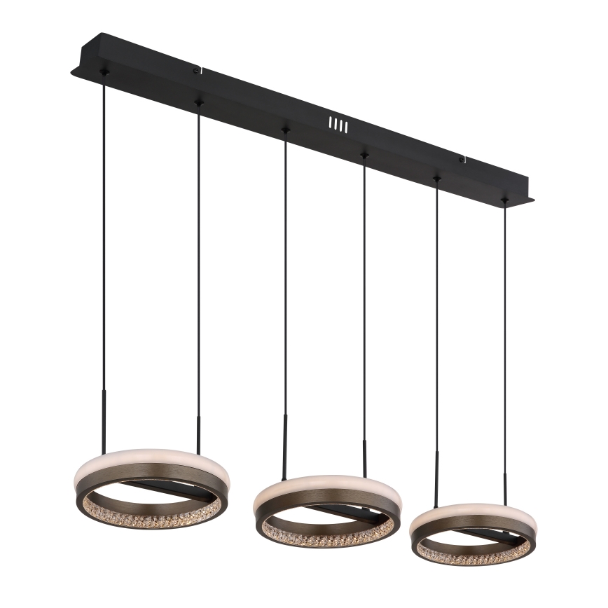 Globo - LED Luster na sajli LED/40W/230V 3000/4000/6000K smeđa