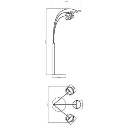 Globo - LED Dimmabilna Dodirna Podna Svjetiljka LED/48W/230V 3000/4000/6000K