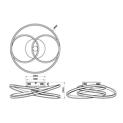 Globo - LED Nadgradni luster LED/40W/230V 3000K zlatna/crna
