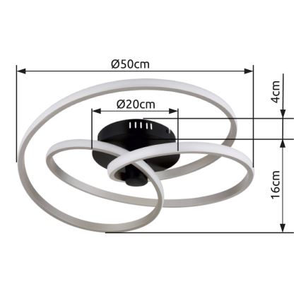 Globo - LED Nadgradni luster LED/40W/230V 3000K mat krom/crna
