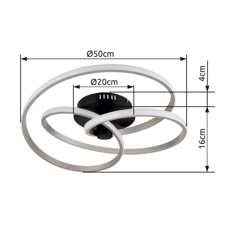 Globo - LED Nadgradni luster LED/40W/230V 3000K mat krom/crna