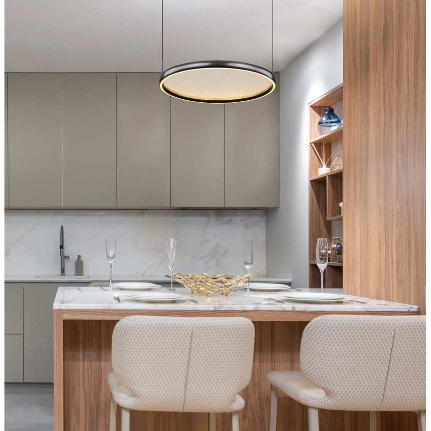 Globo - LED Prigušivi luster na sajli LED/36W/230V 2700-6000K crna + daljinski upravljač