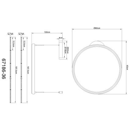 Globo - LED Prigušivi luster na sajli LED/36W/230V 2700-6000K crna + daljinski upravljač