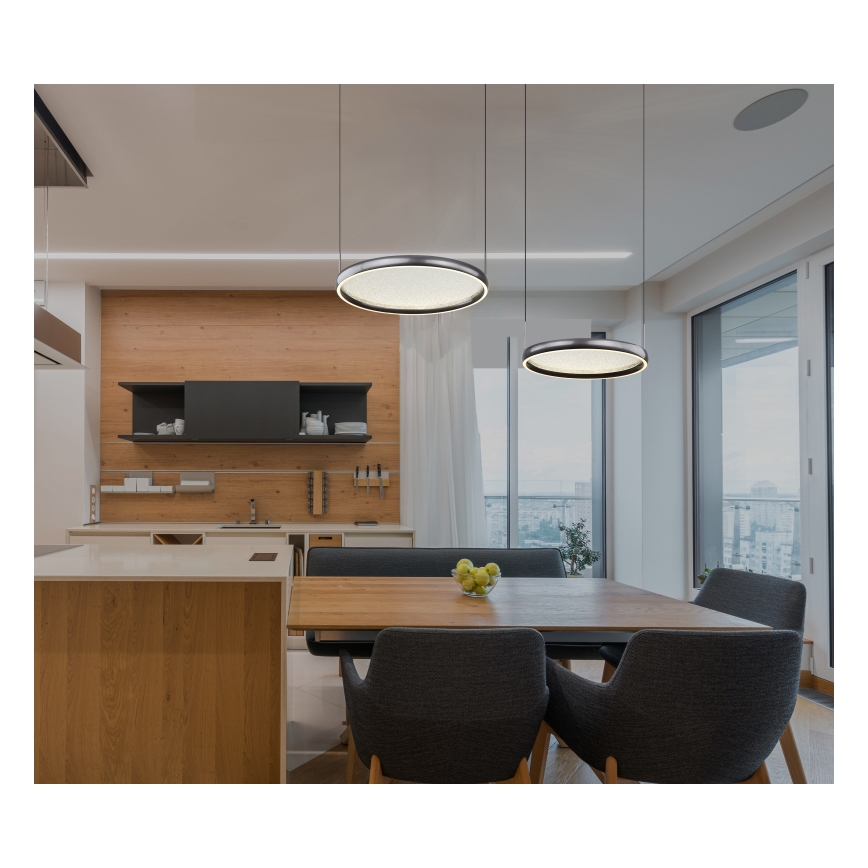 Globo - LED Prigušivi luster na sajli LED/50W/230V 2700-6000K crna + daljinski upravljač