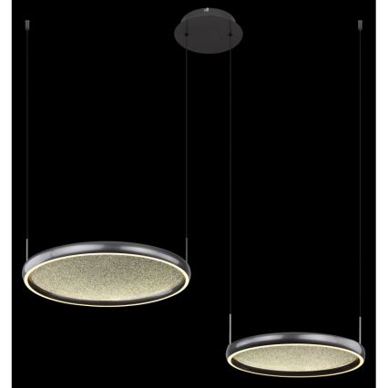 Globo - LED Prigušivi luster na sajli LED/50W/230V 2700-6000K crna + daljinski upravljač
