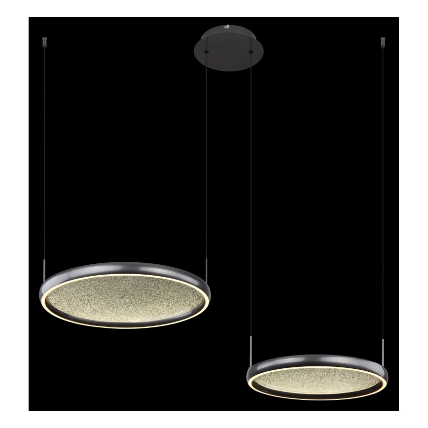 Globo - LED Prigušivi luster na sajli LED/50W/230V 2700-6000K crna + daljinski upravljač