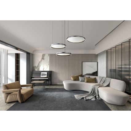 Globo - LED Prigušivi luster na sajli LED/55W/230V 2700-6000K crna + daljinski upravljač