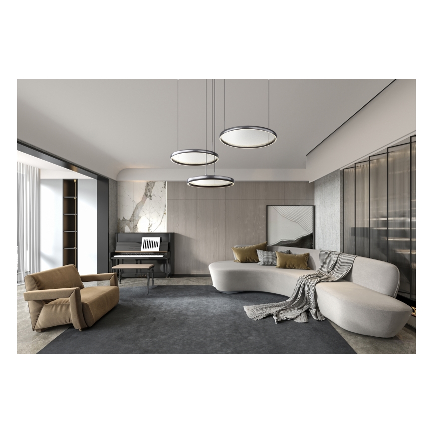 Globo - LED Prigušivi luster na sajli LED/55W/230V 2700-6000K crna + daljinski upravljač