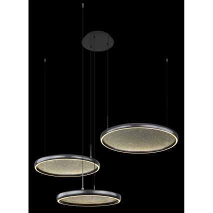 Globo - LED Prigušivi luster na sajli LED/55W/230V 2700-6000K crna + daljinski upravljač