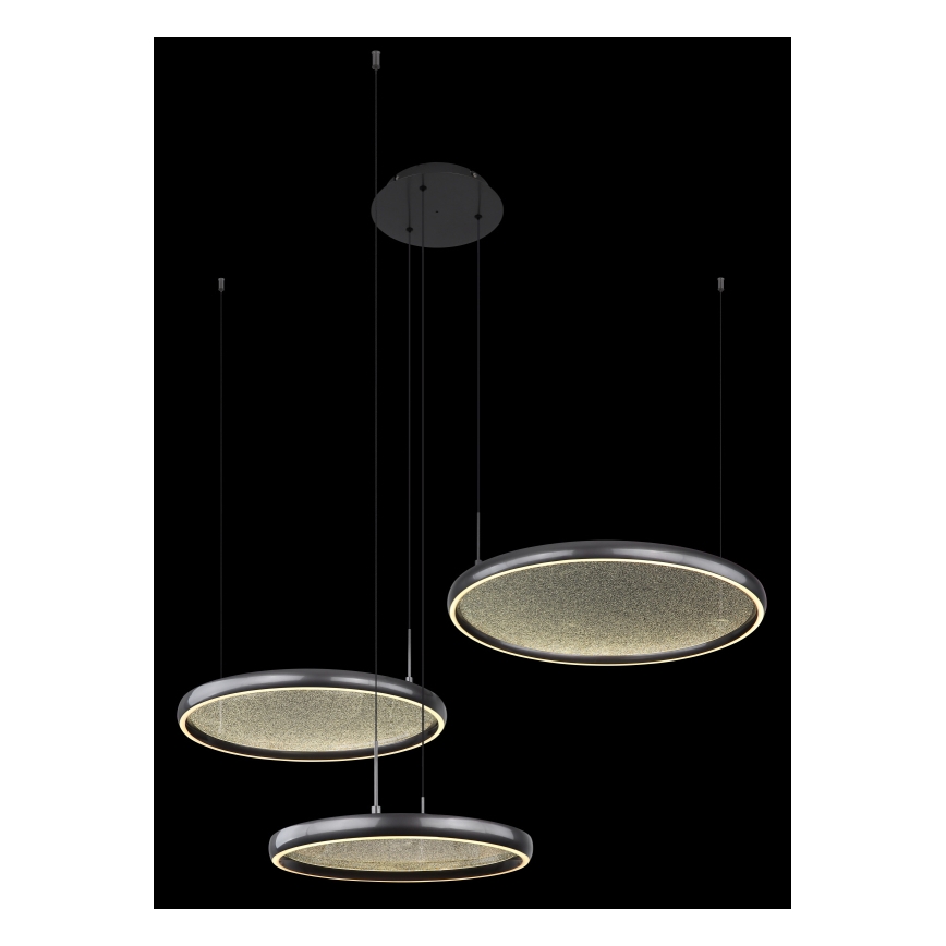Globo - LED Prigušivi luster na sajli LED/55W/230V 2700-6000K crna + daljinski upravljač