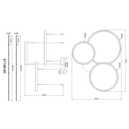 Globo - LED Prigušivi luster na sajli LED/55W/230V 2700-6000K crna + daljinski upravljač