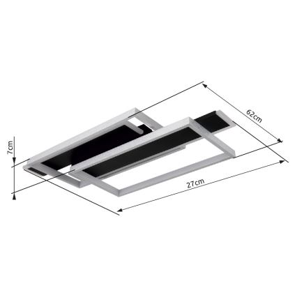 Globo - LED Stropna svjetiljka LED/40W/230V 62x27 cm mat krom/crna