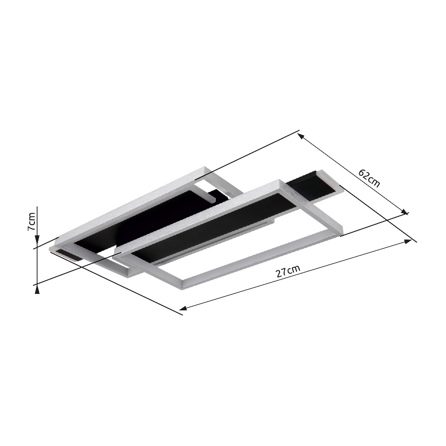 Globo - LED Stropna svjetiljka LED/40W/230V 62x27 cm mat krom/crna