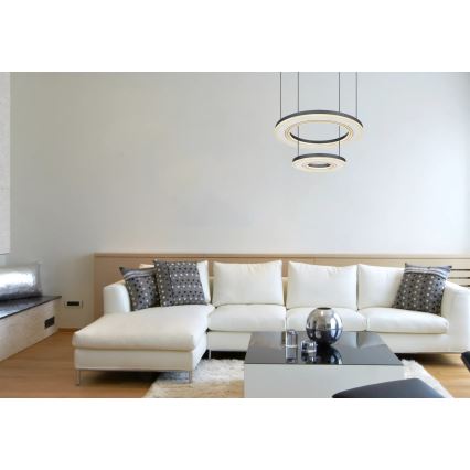 Globo - LED Prigušivi luster na sajli LED/50W/230V 2700-6000K pr. 50 cm crna + daljinski upravljač