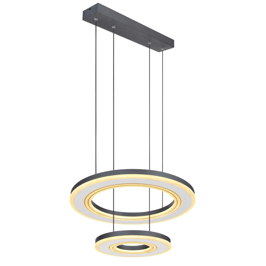 Globo - LED Prigušivi luster na sajli LED/50W/230V 2700-6000K pr. 50 cm crna + daljinski upravljač