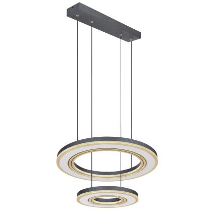 Globo - LED Prigušivi luster na sajli LED/50W/230V 2700-6000K pr. 50 cm crna + daljinski upravljač
