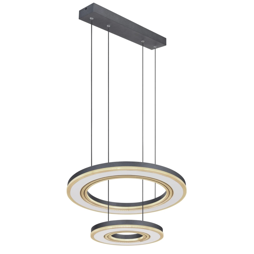 Globo - LED Prigušivi luster na sajli LED/50W/230V 2700-6000K pr. 50 cm crna + daljinski upravljač
