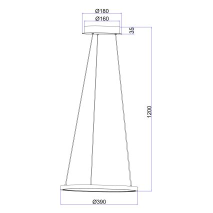 Globo - LED Luster na sajli LED/19W/230V