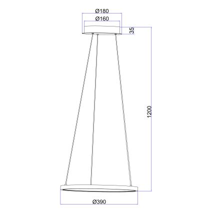 Globo - LED Luster na sajli LED/19W/230V