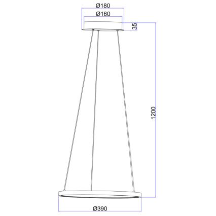 Globo - LED Luster na sajli LED/19W/230V