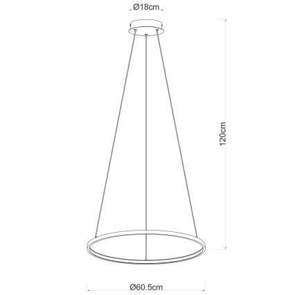 Globo - LED Luster na sajli LED/29W/230V smeđa