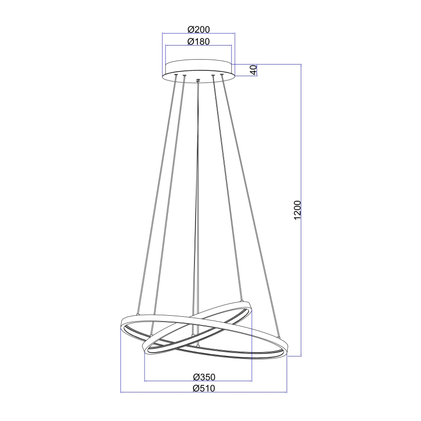 Globo - LED Prigušivi luster na sajli 2xLED/21W/230V