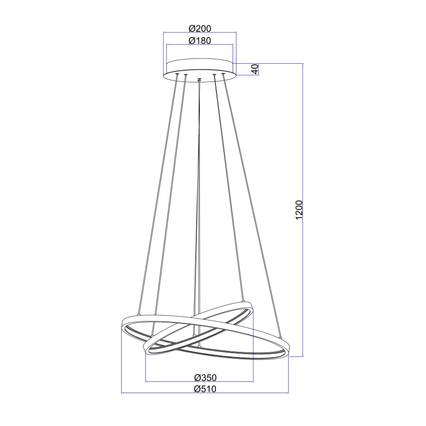 Globo - LED Prigušivi luster na sajli 2xLED/21W/230V