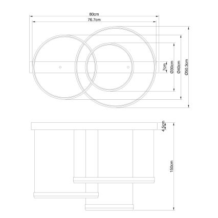 Globo - LED prigušivački luster na užetu LED/55W/230V 2700-6000K + daljinski upravljač