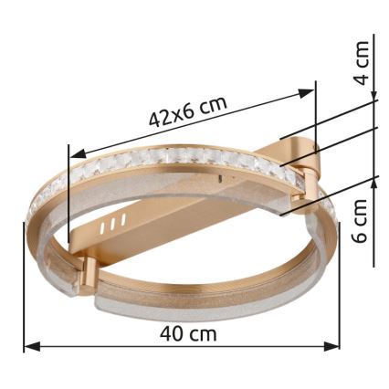 Globo - LED Prigušiva kristalna stropna svjetiljka LED/36W/230V 2700K-6000K + daljinski upravljač