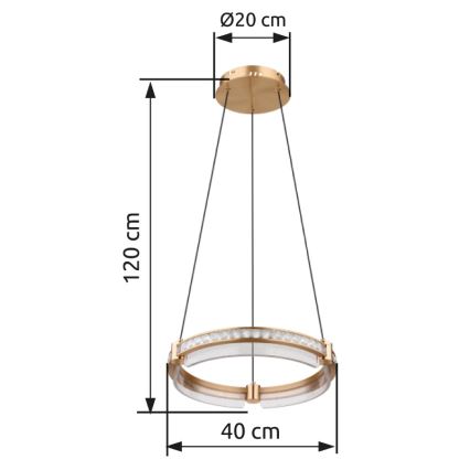 Globo - LED Prigušivi kristalni luster na sajli LED/36W/230V 2700K-6000K + daljinski upravljač
