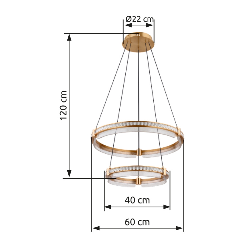 Globo - LED Prigušivi kristalni luster na sajli LED/78W/230V 2700K-6000K + daljinski upravljač
