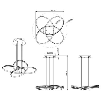 Globo - LED luster na sajli LED/30W/230V