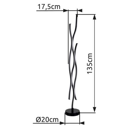 Globo - LED Podna lampa LED/28W/230V 3000K crna
