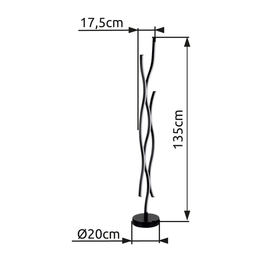 Globo - LED Podna lampa LED/28W/230V 3000K crna