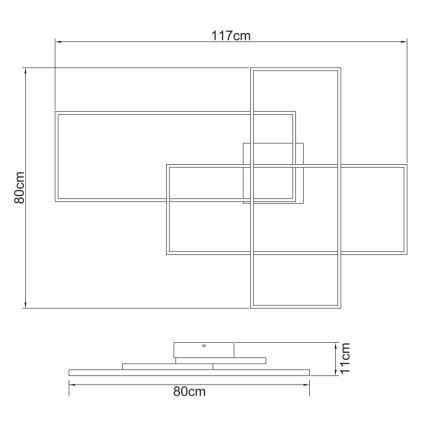 Globo - LED Prigušiva stropna svjetiljka LED/100W/230V 3000-6000K + daljinski upravljač