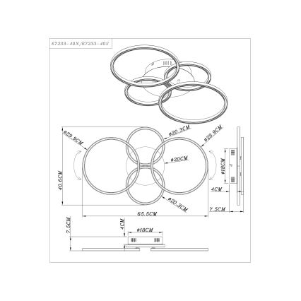 Globo - LED Nadgradni luster LED/40W/230V