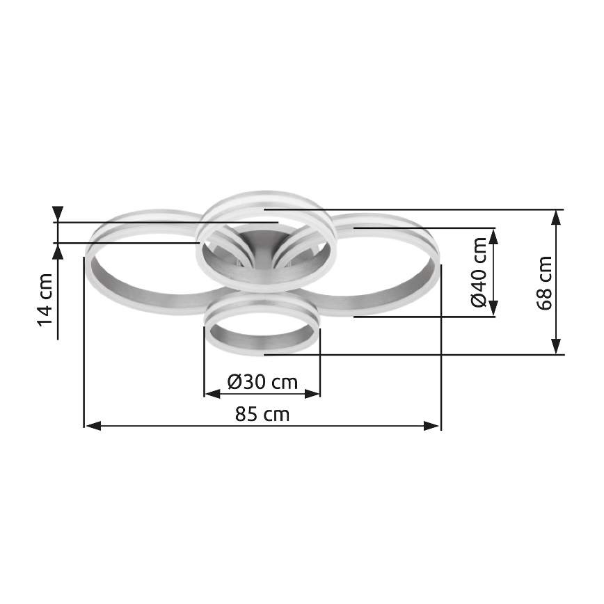 Globo - LED Prigušiva stropna svjetiljka LED/90W/230V 2700-6000K 68x85 cm + daljinski upravljač